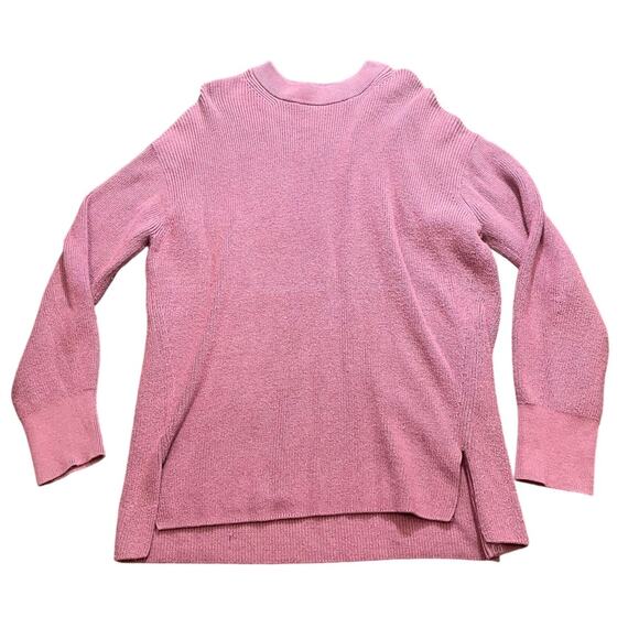 Lululemon Sweater Merino Wool Blend Ribbed Crewneck Pink LW3GKAS Size 12 - Picture 1 of 12